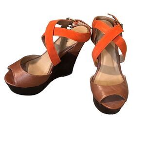 Quipid color-block high wedge heel